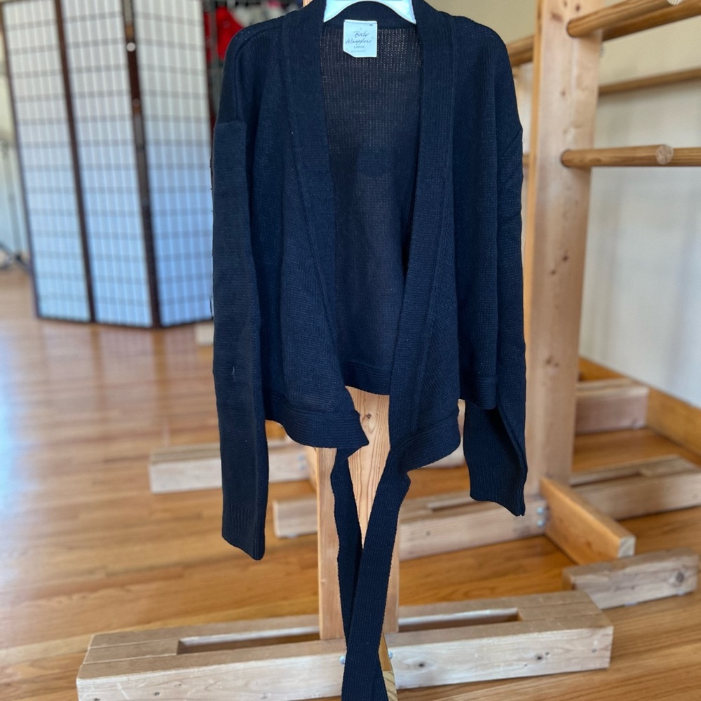 Black Open-Front Cardigan Sweater